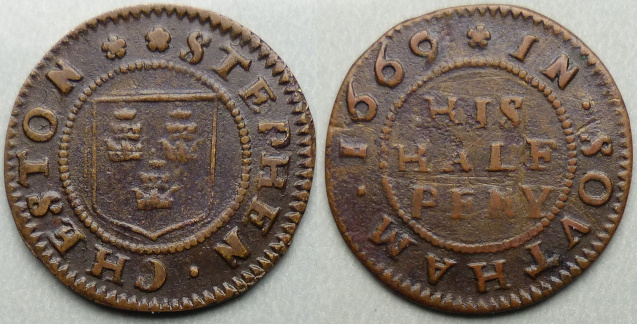 Southam, Stephen Cheston 1669 halfpenny